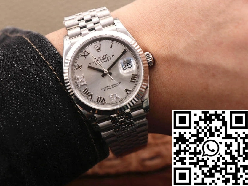 Factory Diamond EW Datejust Rolex Silver Dial M126234-0029 1110